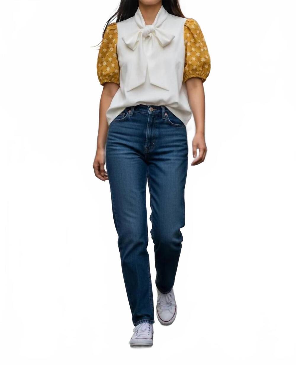 NEW VOY lola puff sleeve blouse in white